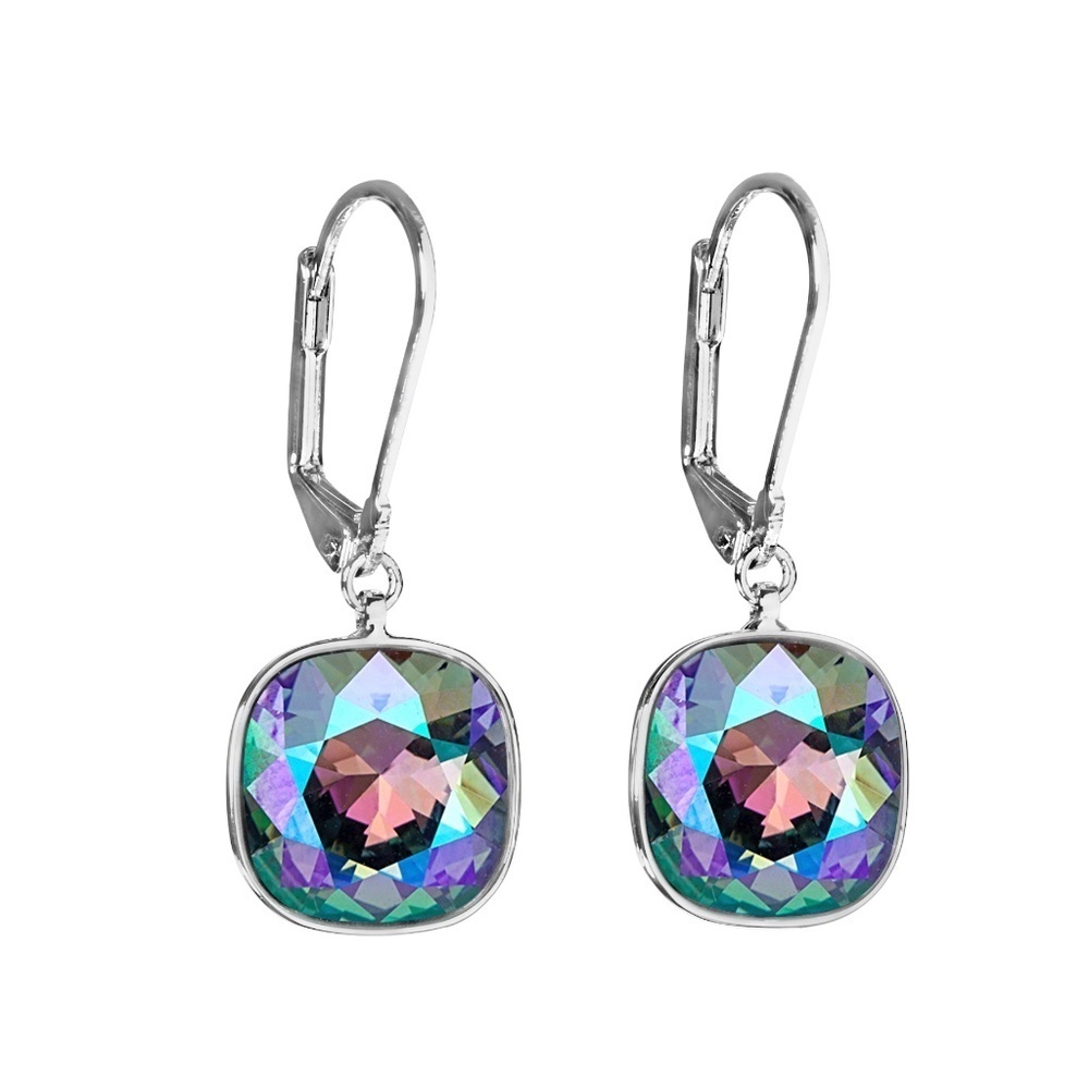 Paradise Shine Drop Earrings – Made with Swarovski Crystals – Leverback Design